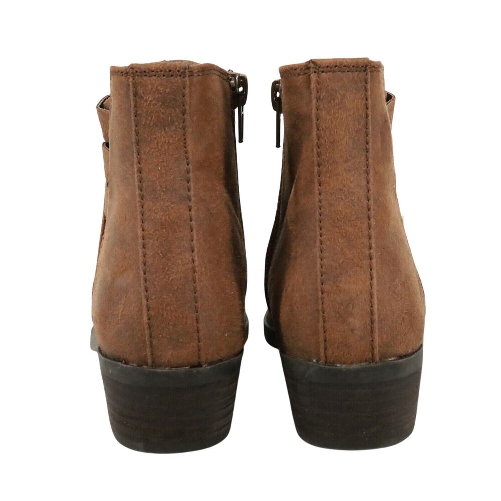 Carlos Santana Boots Womens 5.5 M Brown Faux Suede Booties Side Zip Heels New - Picture 8 of 13
